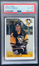 Load image into Gallery viewer, 1985 Topps Mario Lemieux NHL Hockey Pittsburgh Penguins Rookie Card RC #9 PSA 6