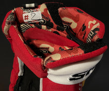 Load image into Gallery viewer, 2022 Matthew Tkachuk Game Worn Sherwood Code V Hockey Gloves Calgary Flames NHL
