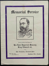 Load image into Gallery viewer, 1910 King Edward VII Memorial Service 4 Page Historical Program Marks His Death