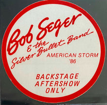 Load image into Gallery viewer, 1986 Bob Seger And The Silver Bullet Band After Show Tour Pass icert EX-NM 6.5