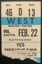 Load image into Gallery viewer, 1974 Vintage Yes Progressive Rock Ticket Stub Maple Leaf Gardens World Tour
