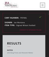 Load image into Gallery viewer, Joe Montana Doug Flutie Hershel Walker Autographed Wilson Football JSA HOF NFL