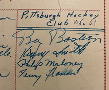 Load image into Gallery viewer, 1950-51 Signed AHL Player Sheet Horton + Armstrong in Minors Autographed NHL HOF