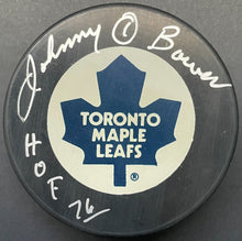 Load image into Gallery viewer, Johnny Bower Autographed Signed Toronto Maple Leafs Official NHL Puck Hockey JSA