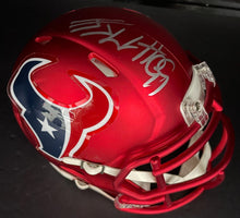 Load image into Gallery viewer, JJ Watt Autographed Houston Texans Blaze Signed Football Mini Helmet NFL COA