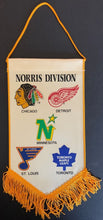 Load image into Gallery viewer, 1982/83 Official NHL Hockey Divisional Pennant Wall Hanger Banners x4 Full Set