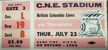 Load image into Gallery viewer, 1965 C.N.E. Stadium British Columbia BC Lions vs Toronto Argonauts CFL Football