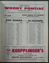 Load image into Gallery viewer, 1966 Detroit Olympia NHL Playoff Hockey Program + Ticket Game 6 Stanley Cup