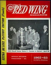 Load image into Gallery viewer, 1963 Stanley Cup Finals NHL Hockey Program Game 4 Leafs vs Detroit Red Wings