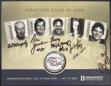 Load image into Gallery viewer, 2004 Canadian Football Hall Of Fame Inductee Promo Sheet Signed x5 CFL HOFers