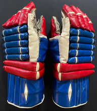 Load image into Gallery viewer, 1960's Professional Hockey Gloves Montreal Canadiens Team Colours Game Wear