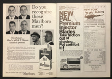 Load image into Gallery viewer, 1961 Yankee Stadium NFL Football Program New York Giants vs Pittsburgh Steelers
