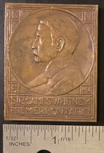 Load image into Gallery viewer, 1914 CNE Canadian National Exhibition Medal Sir James Whitney Very Rare Antique