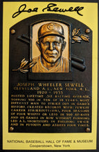 Load image into Gallery viewer, Joe Sewell Signed Hall Of Fame Plaque Autographed Postcard Indians HOF MLB JSA