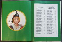 Load image into Gallery viewer, 1972 Empire Stadium CFL Program + Tiger Cats Yearbook Hamilton vs BC Lions Mosca