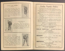 Load image into Gallery viewer, 1933 Auditorium NHL Hockey Program Ottawa Senators vs Detroit Red Wings + News