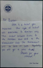 Load image into Gallery viewer, 1996 PGA Championship Final Round Ticket Valhalla Golf + Original Letter