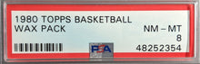 Load image into Gallery viewer, 1980 Topps Basketball Factory Sealed Wax Pack NBA Cards PSA NM-MT 8 Bird Magic