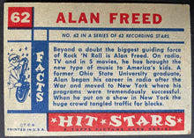 Load image into Gallery viewer, 1957 Topps Hit Stars Trading Card Alan Freed #62 Non Sports Vintage