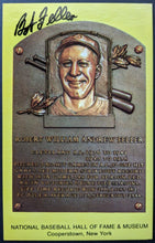 Load image into Gallery viewer, Bob Feller Signed Hall Of Fame Plaque Autographed Postcard Indians MLB HOF JSA