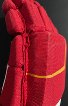 Load image into Gallery viewer, 2022 Matthew Tkachuk Game Worn Sherwood Code V Hockey Gloves Calgary Flames NHL