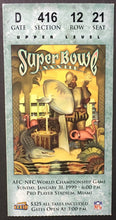 Load image into Gallery viewer, 1999 Super Bowl XXXIII Ticket NFL Football John Elway Final Game