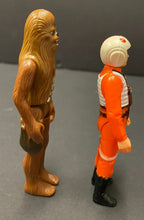 Load image into Gallery viewer, 1977 Chewbacca + Luke Skywalker X-Wing Pilot Loose Star Wars Kenner Figurines