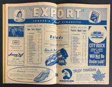 Load image into Gallery viewer, 1958 Maple Leaf Gardens NHL Hockey Program Toronto Maple Leafs vs NY Rangers