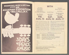 Load image into Gallery viewer, 1969 Fillmore East Program Creedence Clearwater Revival Vintage Woodstock Ad