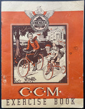 Load image into Gallery viewer, 1930's CCM Scribbler Orange Exercise Book Bicycles Featured Vintage Original
