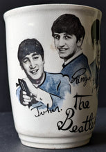 Load image into Gallery viewer, 1964 Beatles Mug Made In England Vintage Fab 4 John Lennon Paul McCartney
