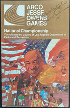 Load image into Gallery viewer, 1978 Jesse Owens Autographed Signed Program Cover + Schedule + Tickets JSA LOA