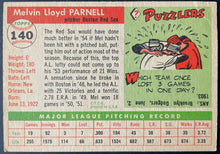 Load image into Gallery viewer, 1955 Topps Baseball #140 Mel Parnell Boston Red Sox Vintage MLB Card