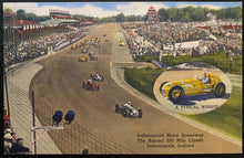 Load image into Gallery viewer, 1940s Vintage Postcard Indy 500 Indianapolis Motor Speedway Indy Car Racing
