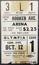 Load image into Gallery viewer, 1958 Detroit Red Wings Opening Night Ticket Stub NHL Hockey VTG Gordie Howe