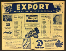 Load image into Gallery viewer, 1959 Maple Leaf Gardens NHL Hockey Program v Chicago Blackhawks George Armstrong