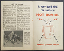 Load image into Gallery viewer, 1955 Rare International Hockey Program Swedish National Team vs Wembley Lions UK