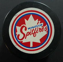 Load image into Gallery viewer, 1980s Vintage OHL Hockey Windsor Spitfires Viceroy Official Game Used Puck