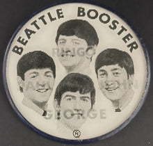 Load image into Gallery viewer, The Beatles Blue Vari-Vue Flicker Pinback Booster Button Vintage Fab 4 Lennon