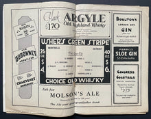 Load image into Gallery viewer, 1930 Rare Montreal Forum Hockey Program NHL Maroons v Detroit Cougars Vintage
