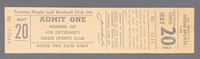 Load image into Gallery viewer, 1961 Toronto Maple Leaf Baseball Club Ticket + 2 Page Letter Promo Joe Crysdale