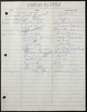 Load image into Gallery viewer, 1986 RPM Canadian Music Magazine Guest Register Cats Can Fly Signed