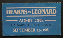 Load image into Gallery viewer, 1981 Sugar Ray Leonard Thomas Hearns Championship Fight Box Office Stub Boxing