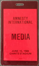 Load image into Gallery viewer, 1986 Amnesty International A Conspiracy Of Hope Stage Pass Giants Stadium USA