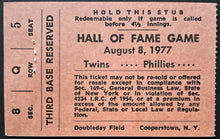 Load image into Gallery viewer, 1977 MLB Baseball Hall of Fame Induction Program + Game Ticket + Scorecard HOF