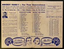 Load image into Gallery viewer, 1960 NHL WHL Hockey Program Edmonton Flyers v Detroit Red Wings Vintage Rare
