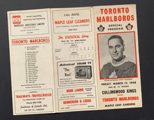 Load image into Gallery viewer, Gerry McNamara Autographed Maple Leaf Gardens Program Toronto Marlboros OHA VTG