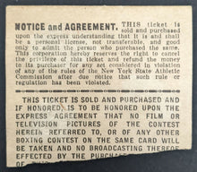 Load image into Gallery viewer, 1950 St. Nicholas Arena Boxing Vintage Ticket Stub Joe Baski Bernie Reynolds