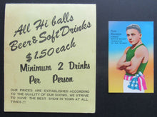 Load image into Gallery viewer, Rare Pete Herman's Night Club & Bar Vintage Table Ad + Business Card With Photo