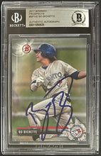 Load image into Gallery viewer, 2017 Bowman Topps Bo Bichette Prospects Autographed Slabbed BP142 Beckett MLB
